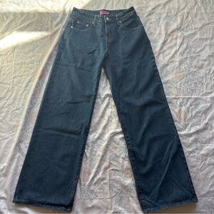 Edikted Dark Blue Flare Jeans